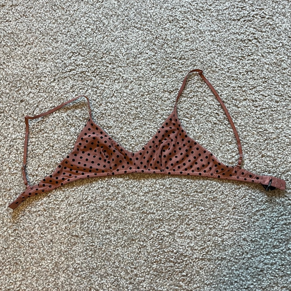 Urban Outfitters Beige w/ Black Polka Dots Bralette
